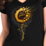 2025 Sturgis Women’s Motorcycle Rally Sunflower Skulls Black Ladies Tee - Image 3