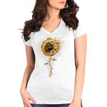2025 Sturgis Women’s Motorcycle Rally Sunflower Skulls White Ladies Tee