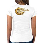 2025 Sturgis Women’s Motorcycle Rally Sunflower Skulls White Ladies Tee - Image 2