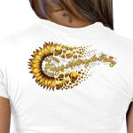 2025 Sturgis Women’s Motorcycle Rally Sunflower Skulls White Ladies Tee - Image 4