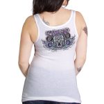 Hot Leathers SPL2861 Women’s White 2023 Sturgis Antique Sugar Skull Tank Top Shirt - Image 3