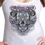 Hot Leathers SPL2861 Women’s White 2023 Sturgis Antique Sugar Skull Tank Top Shirt - Image 4