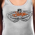 2025 Sturgis Women’s Motorcycle Rally Skeleton Hands Black Ladies Tank Top - Image 3