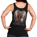 2025 Sturgis Women’s Motorcycle Rally Leather Wings Ladies Black Tank Top - Image 2