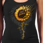 2025 Sturgis Women’s Motorcycle Rally Sunflower Skulls Black Ladies Tank Top - Image 3