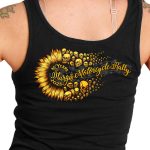 2025 Sturgis Women’s Motorcycle Rally Sunflower Skulls Black Ladies Tank Top - Image 4
