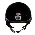 Hot Leathers HLT68 Eagle Wings Black Advanced DOT Approved Motorcycle Skull Cap Half Helmet - Image 2