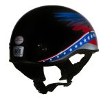 Hot Leathers HLT68 Eagle Wings Black Advanced DOT Approved Motorcycle Skull Cap Half Helmet - Image 10