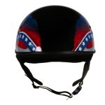 Hot Leathers HLT68 Eagle Wings Black Advanced DOT Approved Motorcycle Skull Cap Half Helmet - Image 6