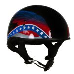 Hot Leathers HLT68 Eagle Wings Black Advanced DOT Approved Motorcycle Skull Cap Half Helmet - Image 11