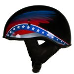 Hot Leathers HLT68 Eagle Wings Black Advanced DOT Approved Motorcycle Skull Cap Half Helmet - Image 7
