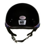 Hot Leathers HLT68 Eagle Black Advanced DOT Approved Motorcycle Skull Cap Half Helmet Biker - Image 2