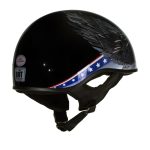Hot Leathers HLT68 Eagle Black Advanced DOT Approved Motorcycle Skull Cap Half Helmet Biker - Image 8