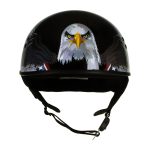 Hot Leathers HLT68 Eagle Black Advanced DOT Approved Motorcycle Skull Cap Half Helmet Biker - Image 5