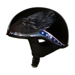 Hot Leathers HLT68 Eagle Black Advanced DOT Approved Motorcycle Skull Cap Half Helmet Biker - Image 10