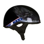 Hot Leathers HLT68 Eagle Black Advanced DOT Approved Motorcycle Skull Cap Half Helmet Biker - Image 11