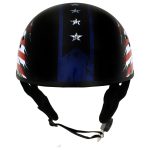 Hot Leathers HLD1051 USA Flag Star and Stripes Glossy Black Motorcycle DOT Skull Cap Helmet - Image 7