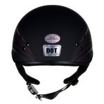 Hot Leathers Tribal Black Motorcycle Skull Cap Half Helmet DOT Approved HLT68 - Image 2