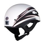 Hot Leathers Tribal White Motorcycle Skull Cap Half Helmet DOT Approved HLT68 - Image 9