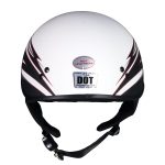 Hot Leathers Tribal White Motorcycle Skull Cap Half Helmet DOT Approved HLT68 - Image 2