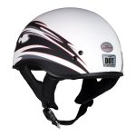 Hot Leathers Tribal White Motorcycle Skull Cap Half Helmet DOT Approved HLT68 - Image 10