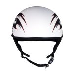 Hot Leathers Tribal White Motorcycle Skull Cap Half Helmet DOT Approved HLT68 - Image 6
