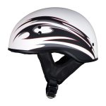 Hot Leathers Tribal White Motorcycle Skull Cap Half Helmet DOT Approved HLT68 - Image 8