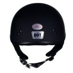 Hot Leathers HLT68 Type-1 Flat Black Flames Motorcycle DOT Approved Skull Cap Half Helmet - Image 2