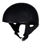 Hot Leathers HLT68 Type-1 Flat Black Flames Motorcycle DOT Approved Skull Cap Half Helmet - Image 8