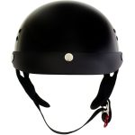 Hot Leathers HLT70 Stealth Glossy Black Motorcycle DOT Skull Cap Classic Half Helmet - Image 5