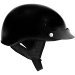 Hot Leathers HLT70 Stealth Glossy Black Motorcycle DOT Skull Cap Classic Half Helmet - Image 6