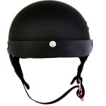 Hot Leathers HLT70 Stealth Flat Matte Black Motorcycle DOT Skull Cap Classic Half Helmet - Image 5