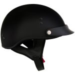 Hot Leathers HLT70 Stealth Flat Matte Black Motorcycle DOT Skull Cap Classic Half Helmet - Image 9