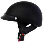 Hot Leathers HLT70 Stealth Flat Matte Black Motorcycle DOT Skull Cap Classic Half Helmet - Image 8
