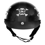 Milwaukee Helmets T70 Freedom Skulls Black Glossy Motorcycle DOT Approved Skull Cap Half Helmet Biker - Image 2