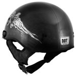 Milwaukee Helmets T70 Freedom Skulls Black Glossy Motorcycle DOT Approved Skull Cap Half Helmet Biker - Image 6