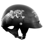 Milwaukee Helmets T70 Freedom Skulls Black Glossy Motorcycle DOT Approved Skull Cap Half Helmet Biker - Image 7