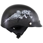 Milwaukee Helmets T70 Freedom Skulls Black Glossy Motorcycle DOT Approved Skull Cap Half Helmet Biker - Image 9
