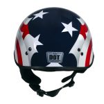 Hot Leathers T72 Blue Flag Advanced DOT Motorcycle Half Helmet Biker w/ Drop Down Visor - Image 5