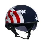 Hot Leathers T72 Blue Flag Advanced DOT Motorcycle Half Helmet Biker w/ Drop Down Visor - Image 9