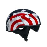 Hot Leathers T72 Blue Flag Advanced DOT Motorcycle Half Helmet Biker w/ Drop Down Visor - Image 6