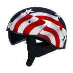 Hot Leathers T72 Blue Flag Advanced DOT Motorcycle Half Helmet Biker w/ Drop Down Visor - Image 8