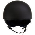 Hot Leathers T72 Black Widow Flat Black Motorcycle Half Helmet Biker w/ Drop Down Visor - Image 4