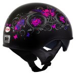 Milwaukee Helmets T72 Gloss Black Pink Butterflies Advanced DOT Helmet w/ Drop Down Visor - Image 6