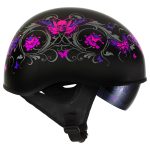Milwaukee Helmets T72 Gloss Black Pink Butterflies Advanced DOT Helmet w/ Drop Down Visor - Image 7