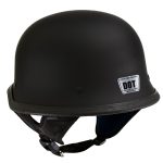 Hot Leathers Flat Black The Hanz German Style Vintage Motorcycle Half Helmet HLT75 - Image 8