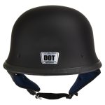 Hot Leathers Flat Black The Hanz German Style Vintage Motorcycle Half Helmet HLT75 - Image 2
