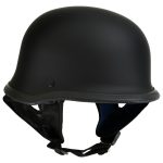 Hot Leathers Flat Black The Hanz German Style Vintage Motorcycle Half Helmet HLT75 - Image 5