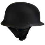 Hot Leathers Flat Black The Hanz German Style Vintage Motorcycle Half Helmet HLT75 - Image 6