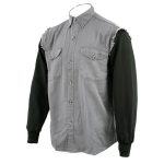 NexGen DM4444 Men’s Grey with Black Long Sleeve Button Down Shirt - Image 3